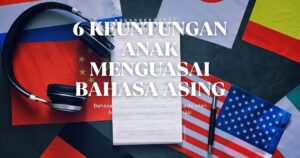 Gambar bendera berceceran di atas meja