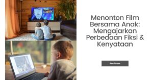 anak-anak sedang menonton di televisi dan laptop